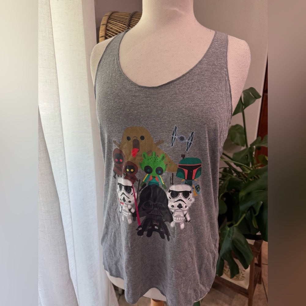 Gray‎ Tank Top with Star Wars Characters